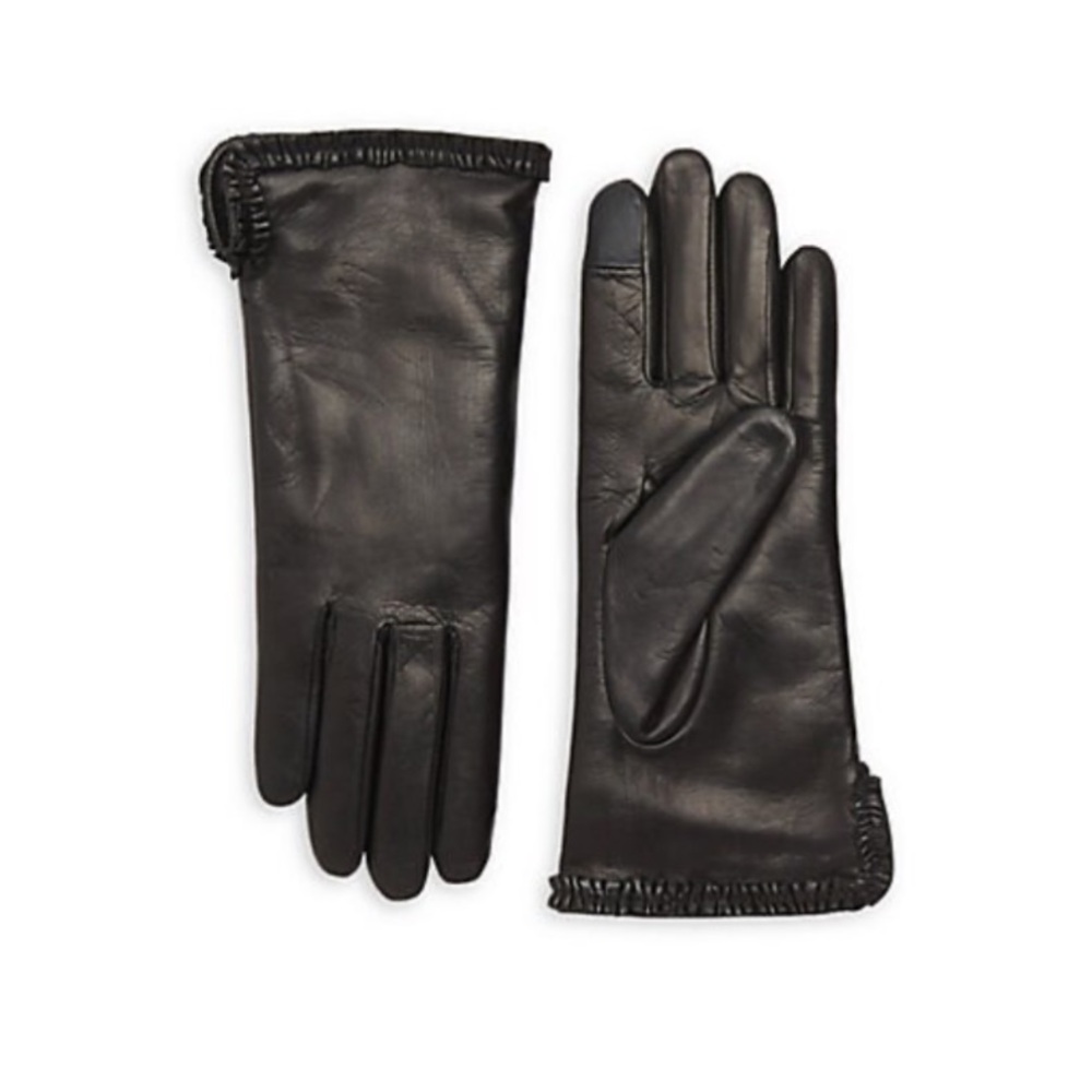 Agnelle Sumptuous Leather Fur-Lined Gloves